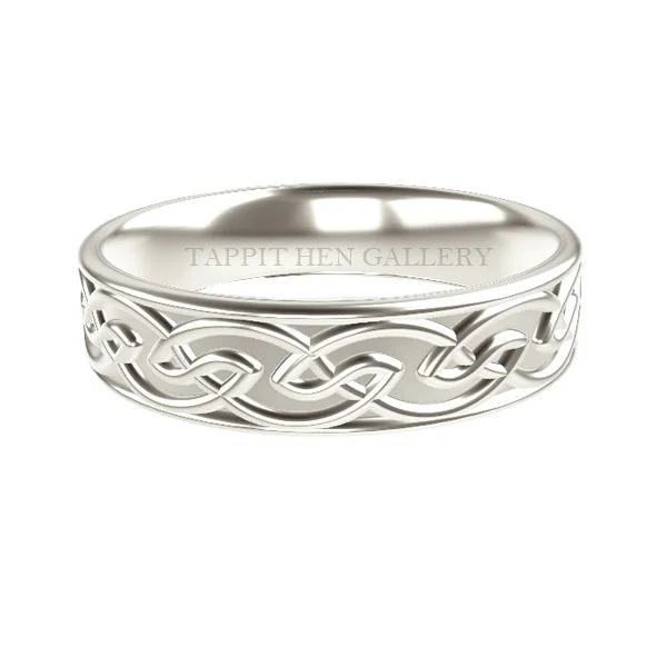 Men's Tungsten Carbide Wedding Bands with a Matte Finish and Grooved Details for a Modern and Durable Option5MM COMFY FIT EDINBURGH CELTIC KNOTWORK RING IN 9CT WHITE GOLD Men's Tungsten Carbide Wedding Bands with a Matte Finish and Grooved Details for a Modern and Durable Option5MM COMFY FIT EDINBURGH CELTIC KNOTWORK RING IN 9CT WHITE GOLD