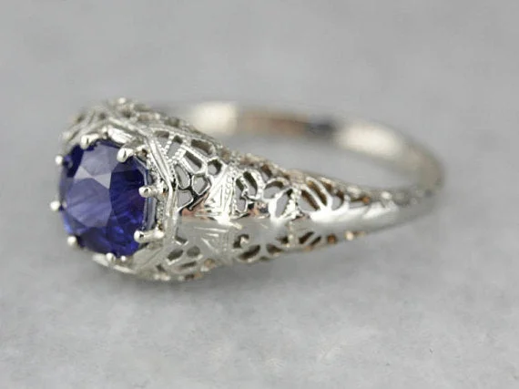Topaz Gemstone Rings in 10K Gold with a Channel - Set Design for a Contemporary and Durable OptionArt Deco Sapphire Solitaire Engagment Ring Topaz Gemstone Rings in 10K Gold with a Channel - Set Design for a Contemporary and Durable OptionArt Deco Sapphire Solitaire Engagment Ring
