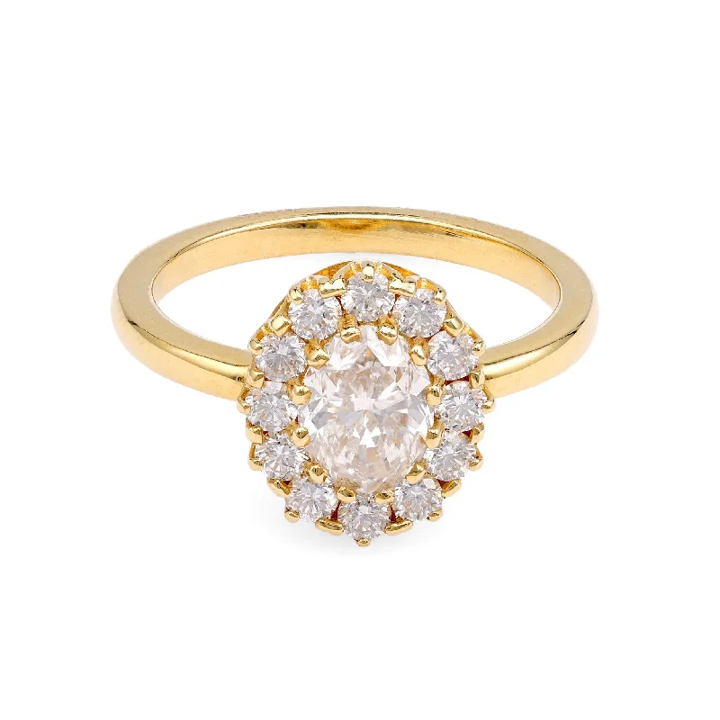 Men's Opal Engagement Rings in 10K Gold with a Milgrain - Trimmed BandVictorian-Inspired Diamond Halo Ring