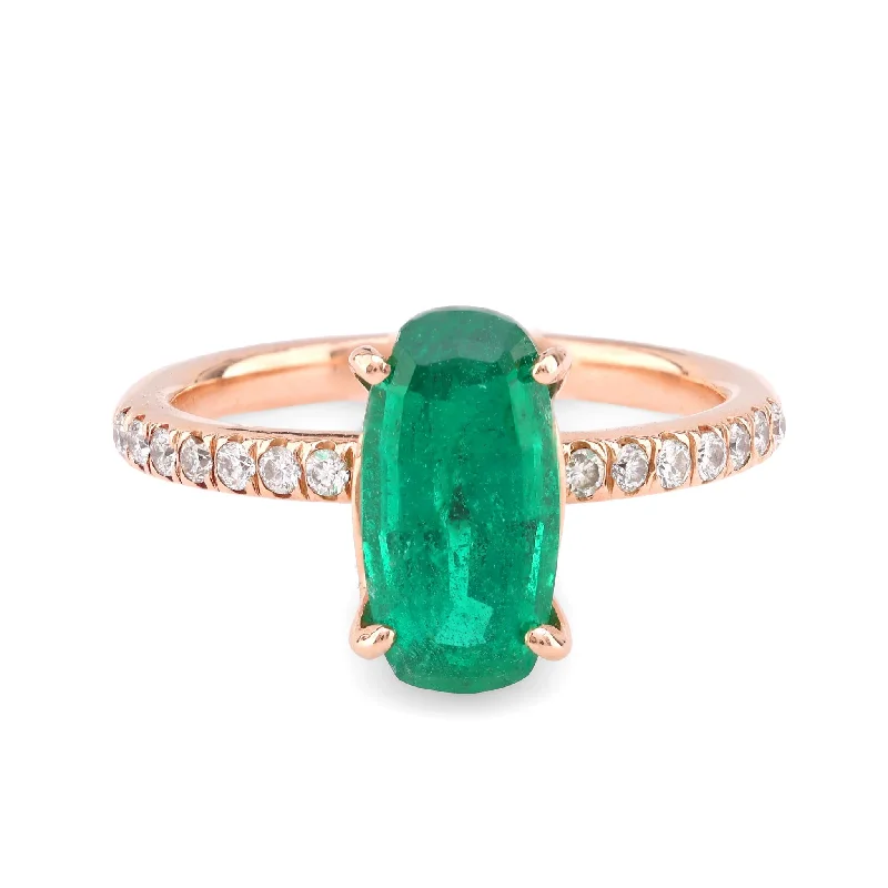 Men's Citrine Engagement Rings in Stainless Steel with a Stackable Band DesignVintage 1.71 Carat Oval Cut Emerald Diamond 14K Rose Gold Engagement Ring