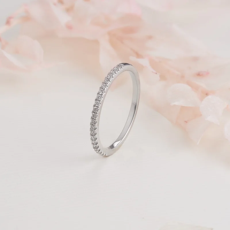 Laser - Etched Floral Design Wedding Bands in Palladium for a Delicate and Intricate Look9K White Gold Round Brilliant Diamond Fine Wedder or Eternity Ring 0.15tdw Laser - Etched Floral Design Wedding Bands in Palladium for a Delicate and Intricate Look9K White Gold Round Brilliant Diamond Fine Wedder or Eternity Ring 0.15tdw