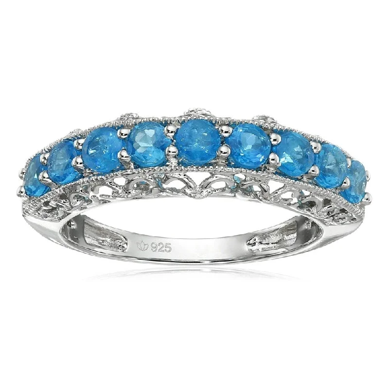 Lapis Lazuli Gemstone Rings in Sterling Silver with a Star - Shaped Setting for a Celestial - Inspired PieceSterling Silver Apatite Stackable Band Ring Lapis Lazuli Gemstone Rings in Sterling Silver with a Star - Shaped Setting for a Celestial - Inspired PieceSterling Silver Apatite Stackable Band Ring