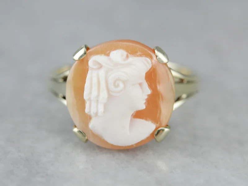 Topaz Gemstone Rings in 10K Gold with a Channel - Set Design for a Contemporary and Durable OptionVintage Cameo Cocktail Ring Topaz Gemstone Rings in 10K Gold with a Channel - Set Design for a Contemporary and Durable OptionVintage Cameo Cocktail Ring