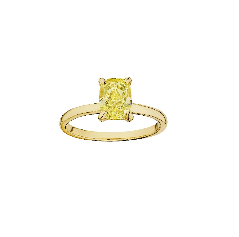 Men's Tourmaline Engagement Rings in 18K Two - Tone Gold with a Floral - Inspired SettingFink's Exclusive Fancy Yellow Cushion Diamond Solitaire Ring in Yellow Gold