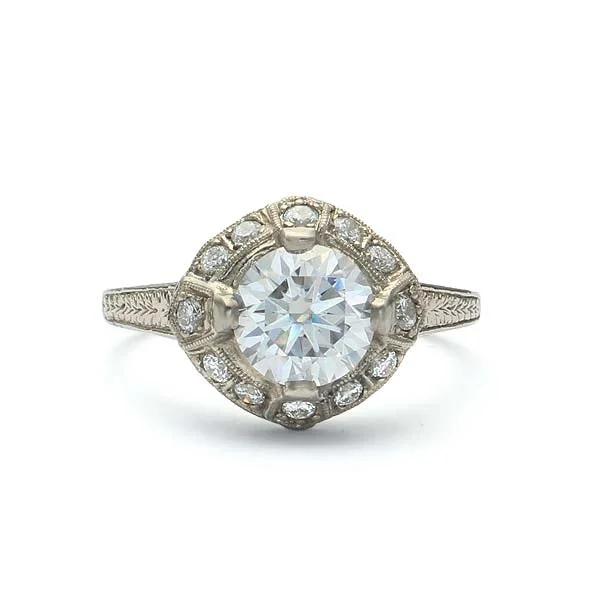 Men's Emerald Engagement Rings with 14K Yellow Gold and Vintage - Style FiligreeReplica Edwardian Engagement Ring #3068-4