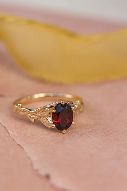 Men's Black Onyx Engagement Rings Set in Titanium for a Modern and Bold LookREADY TO SHIP: Freesia ring in 14K yellow gold, natural garnet 8x6 mm oval cut, RING SIZE 5.5 - 8.5 US Men's Black Onyx Engagement Rings Set in Titanium for a Modern and Bold LookREADY TO SHIP: Freesia ring in 14K yellow gold, natural garnet 8x6 mm oval cut, RING SIZE 5.5 - 8.5 US