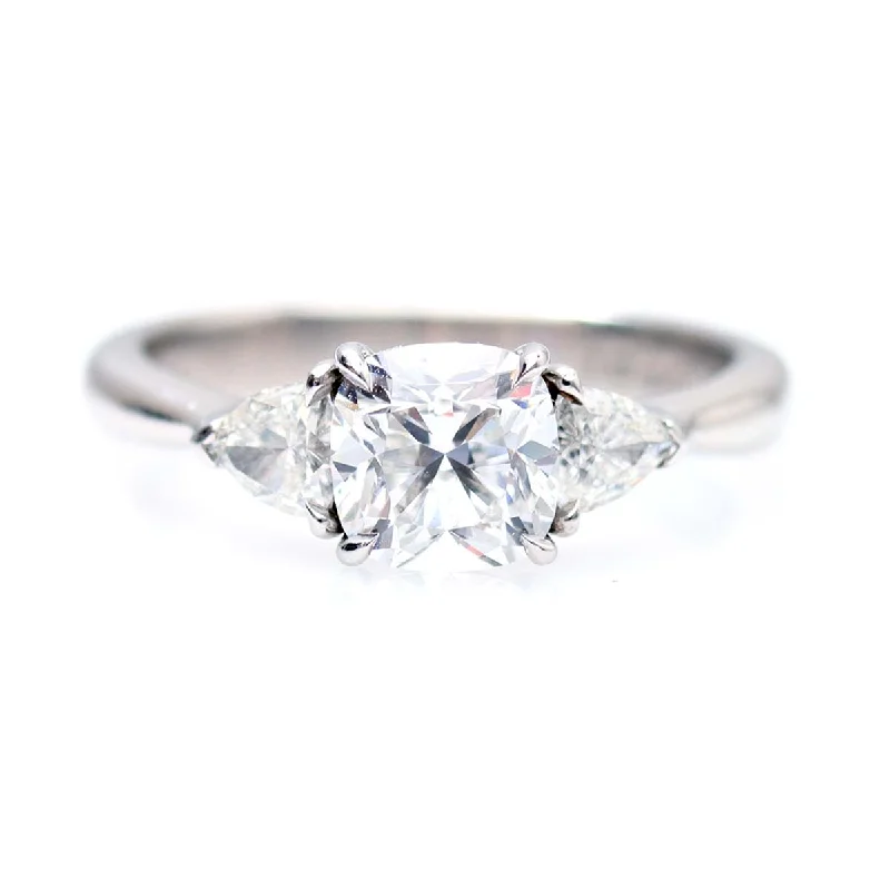 Men's Agate Engagement Rings in Sterling Silver with a Mosaic - Style InlayCushion Cut Three Stone Ring #VR240227-2