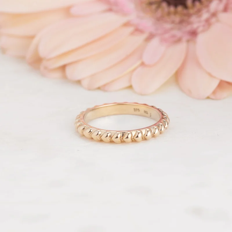 Pearl - and - Diamond - Studded Wedding Bands in White Gold for a Feminine and Elegant Touch9K Yellow Gold Bubble Heart Ring Pearl - and - Diamond - Studded Wedding Bands in White Gold for a Feminine and Elegant Touch9K Yellow Gold Bubble Heart Ring