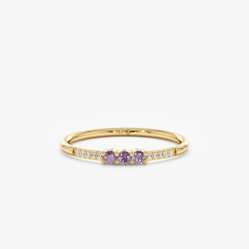 Men's Black Onyx Engagement Rings Set in Titanium for a Modern and Bold LookNatural Amethyst and Diamond Ring, Jamie