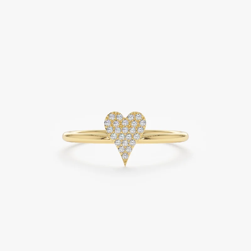 Men's Turquoise Engagement Rings in 925 Silver with a Southwestern - Inspired BandMicro Pave Diamond Heart Ring, Natalie