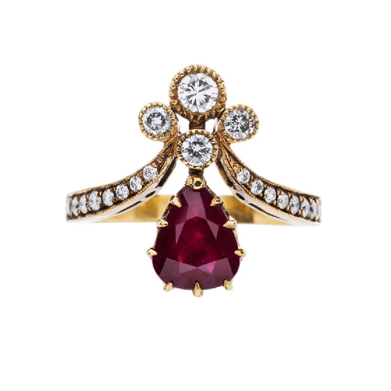 Men's Ruby Engagement Rings in Rose Gold with a Solitaire Design for a Romantic GestureRuby Tiara