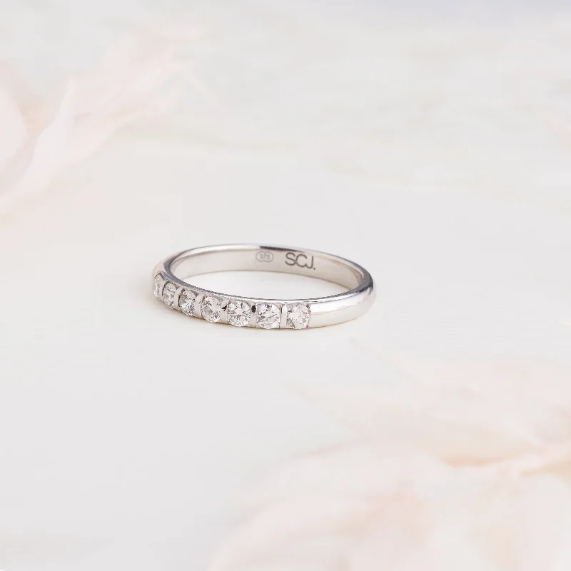 Vintage - Style Filigree Wedding Bands in 14K Gold for a Romantic and Antique - Inspired Aesthetic9K White Gold Bar Set Diamond Wedder or Eternity Ring 0.35tdw Vintage - Style Filigree Wedding Bands in 14K Gold for a Romantic and Antique - Inspired Aesthetic9K White Gold Bar Set Diamond Wedder or Eternity Ring 0.35tdw