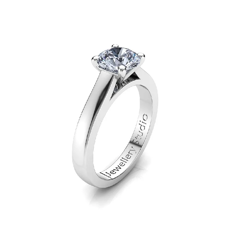 Men's Peridot Engagement Rings in 14K Gold - Filled Metal with a Micro - Pave SettingSolitaire Engagement Ring with 1.00ct Round Brilliant Cut Diamond