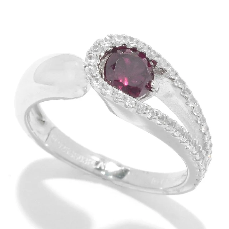 Jasper Gemstone Rings in 18K Gold Vermeil with a Matte Finish for a Subtle and Elegant LookSterling Silver Rhodolite and White Zircon Bypass Band Ring Jasper Gemstone Rings in 18K Gold Vermeil with a Matte Finish for a Subtle and Elegant LookSterling Silver Rhodolite and White Zircon Bypass Band Ring
