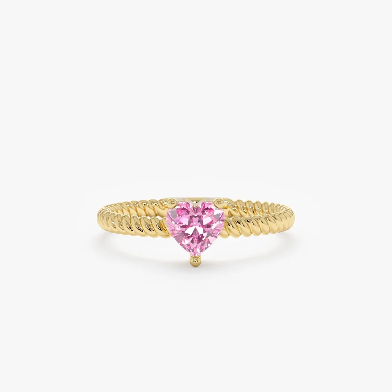 Men's Black Onyx Engagement Rings Set in Titanium for a Modern and Bold LookPink Tourmaline Heart Ring, Ashly
