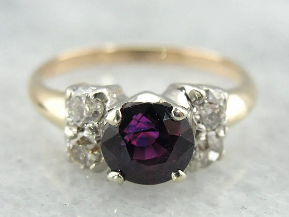 Emerald Gemstone Rings Set in Platinum with Filigree Work for a Vintage - Inspired LookRare Purple and Red Tone Sapphire Ring Emerald Gemstone Rings Set in Platinum with Filigree Work for a Vintage - Inspired LookRare Purple and Red Tone Sapphire Ring