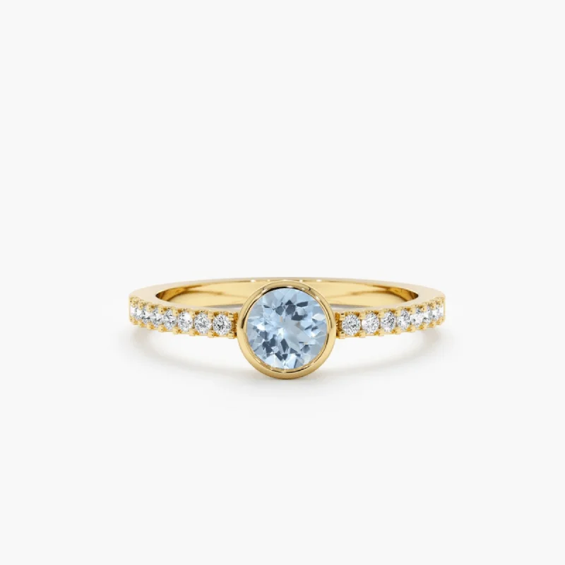 Men's Diamond Engagement Rings with Platinum Band and Halo Setting for a Luxury ProposalDiamond and Aquamarine Engagement Ring, Nova Men's Diamond Engagement Rings with Platinum Band and Halo Setting for a Luxury ProposalDiamond and Aquamarine Engagement Ring, Nova
