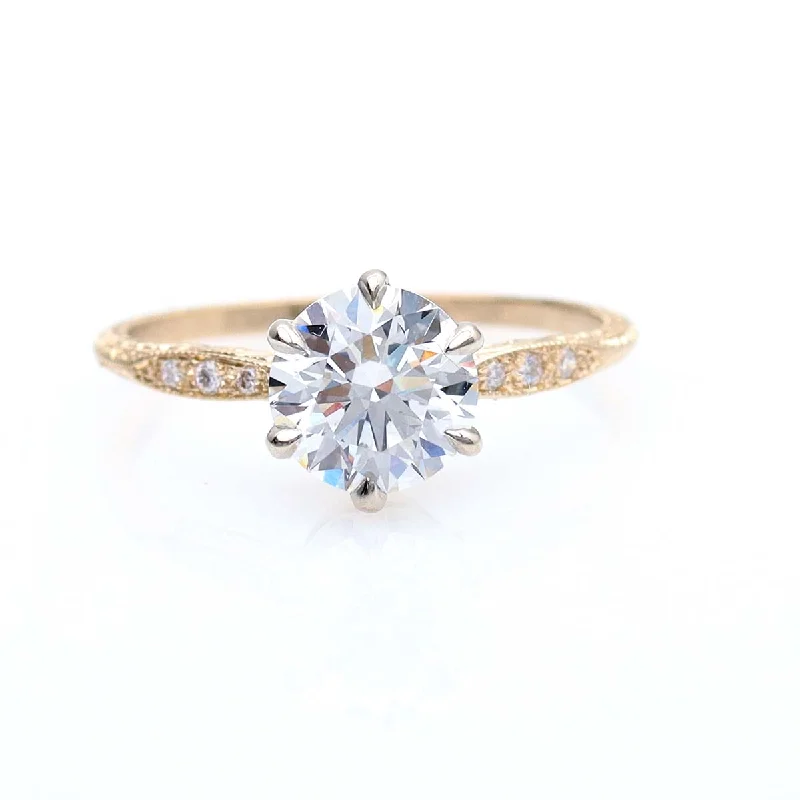 Men's Opal Engagement Rings in 10K Gold with a Milgrain - Trimmed BandEdwardian Revival Engagement Ring #3604-1