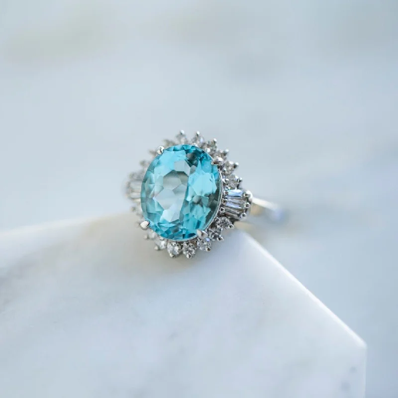 Men's Aquamarine Engagement Rings in 9K Gold with a Bezel - Set StoneSkymeadow