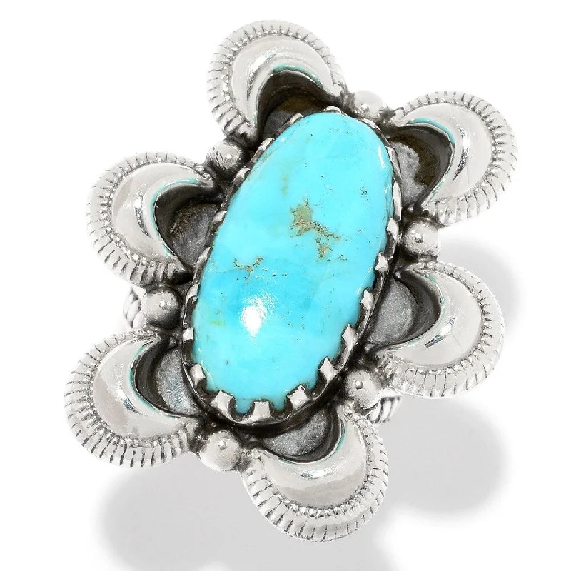 Turquoise Gemstone Rings in 925 Silver with a Southwestern - Inspired Design for a Rustic Charm925 Sterling Silver Blue Mohave Turquoise Ring Turquoise Gemstone Rings in 925 Silver with a Southwestern - Inspired Design for a Rustic Charm925 Sterling Silver Blue Mohave Turquoise Ring