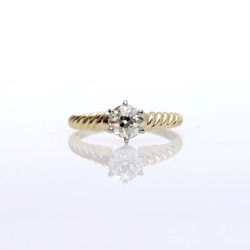 Men's Topaz Engagement Rings in 10K Gold with a Channel - Set Diamond BandReplica Art Deco Engagement Ring #L3480