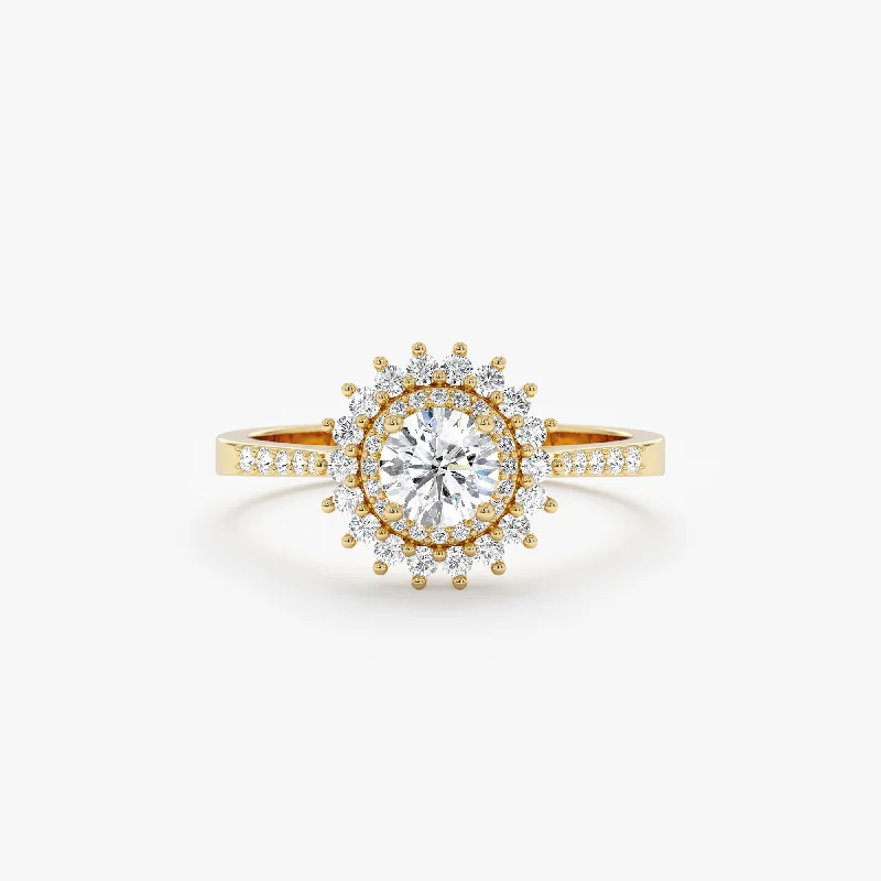 Men's Tanzanite Engagement Rings in Palladium with a Three - Stone ArrangementDiamond Starburst Engagement Ring, Sophie