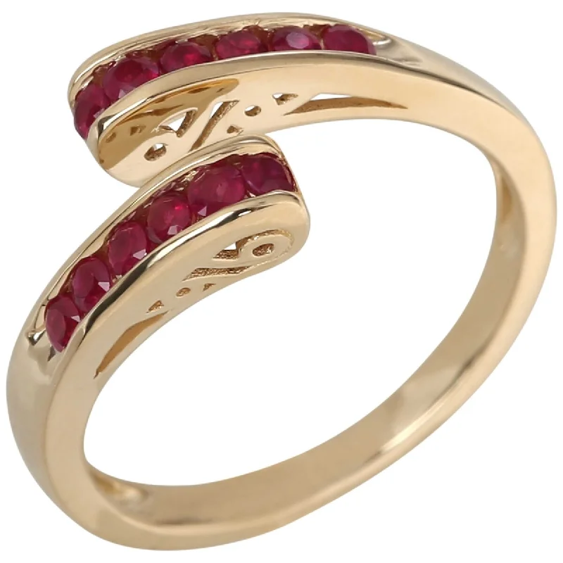 Tourmaline Gemstone Rings in 18K Two - Tone Gold with a Floral - Shaped Setting for a Feminine Touch14Kt Yellow Gold Ruby Bypass Ring Tourmaline Gemstone Rings in 18K Two - Tone Gold with a Floral - Shaped Setting for a Feminine Touch14Kt Yellow Gold Ruby Bypass Ring