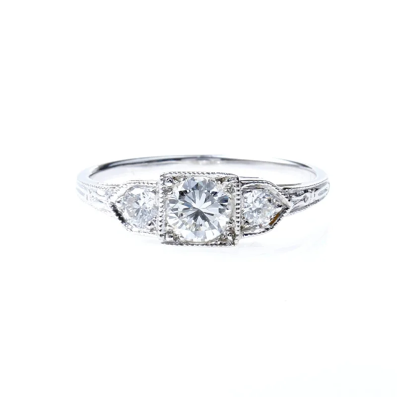 Men's Emerald Engagement Rings with 14K Yellow Gold and Vintage - Style FiligreeReplica Art Deco Engagement Ring #3426-3