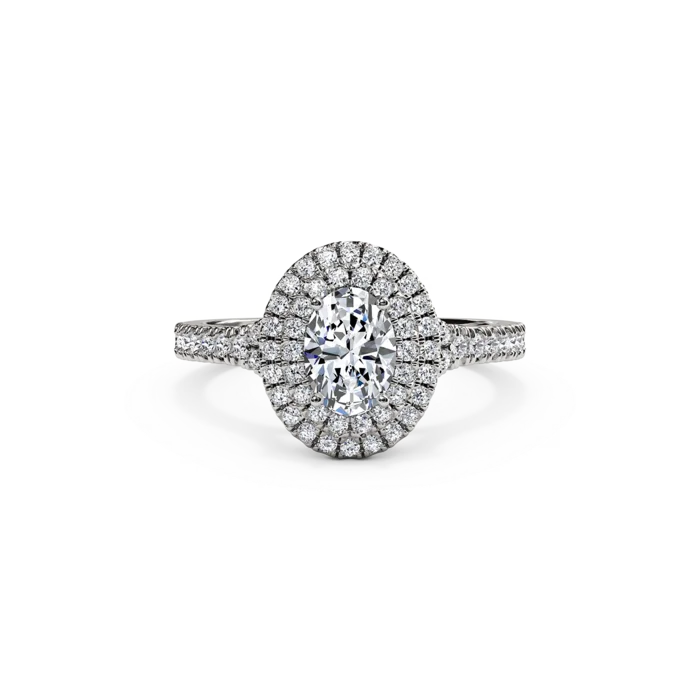 Men's Alexandrite Engagement Rings in Platinum with a Hidden Halo of DiamondsThe Studio Collection Oval Center Diamond and Diamond Double Halo Engagement Ring
