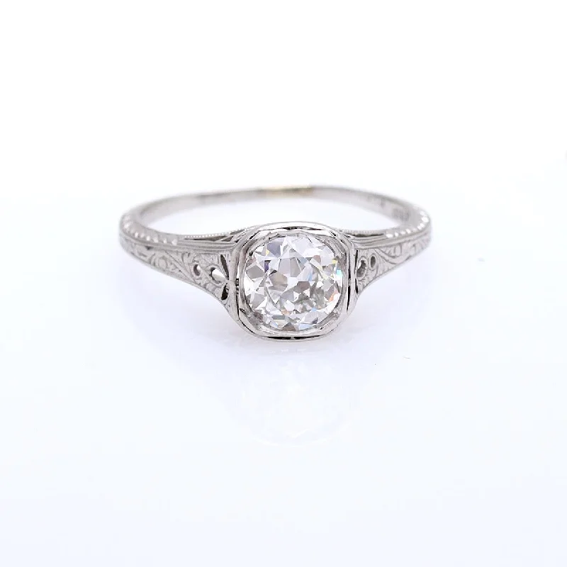 Men's Aquamarine Engagement Rings in 9K Gold with a Bezel - Set StoneStunning Art Deco Engagement Ring #VR180322-02