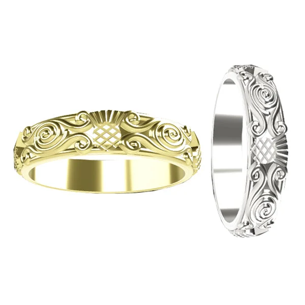 Custom - Engraved Titanium Wedding Bands with Personalized Messages for a One - of - a - Kind and Sentimental PieceScottish Thistle Celtic Spiral Viking Wedding Ring Custom - Engraved Titanium Wedding Bands with Personalized Messages for a One - of - a - Kind and Sentimental PieceScottish Thistle Celtic Spiral Viking Wedding Ring