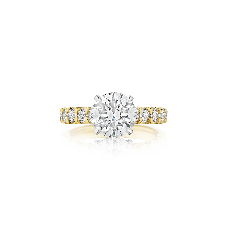 Men's Topaz Engagement Rings in 10K Gold with a Channel - Set Diamond BandFink's Exclusive Yellow Gold and Platinum Round Diamond Engagement Ring