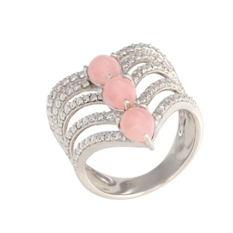Jasper Gemstone Rings in 18K Gold Vermeil with a Matte Finish for a Subtle and Elegant Look925 Sterling Silver Pink Opal Ring Jasper Gemstone Rings in 18K Gold Vermeil with a Matte Finish for a Subtle and Elegant Look925 Sterling Silver Pink Opal Ring