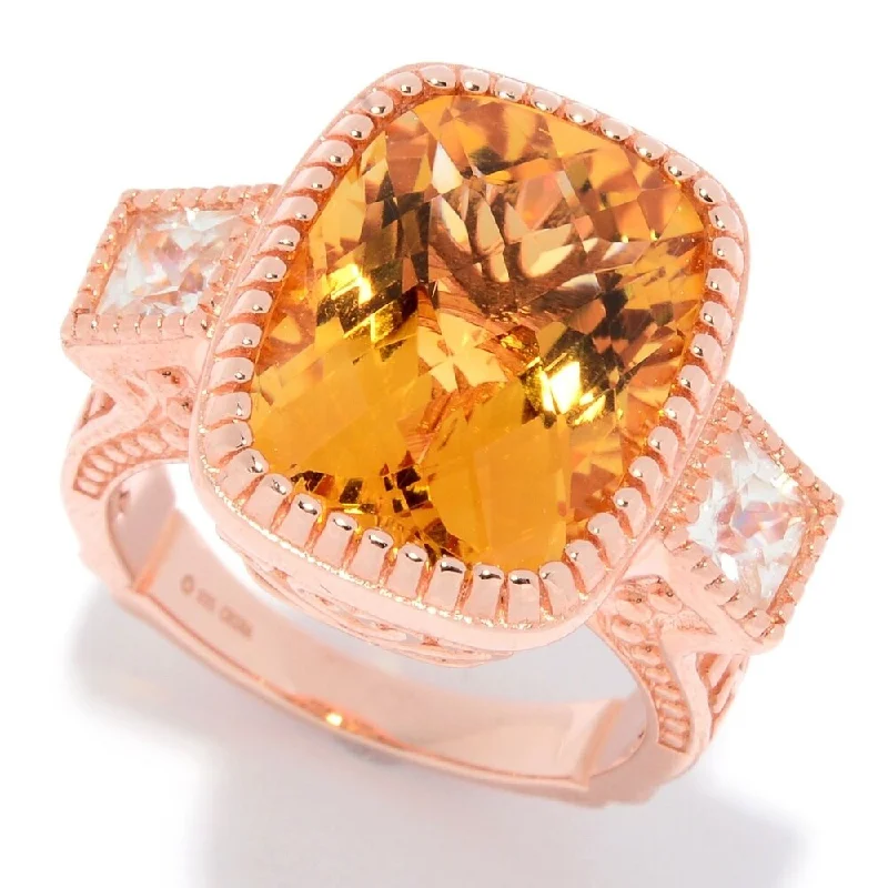 Garnet Gemstone Rings in 18K Gold Vermeil with Intricate Engravings for a Traditional Aesthetic10.40ctw Checkerboard Cut Honey Citrine & White Zircon Ring Garnet Gemstone Rings in 18K Gold Vermeil with Intricate Engravings for a Traditional Aesthetic10.40ctw Checkerboard Cut Honey Citrine & White Zircon Ring