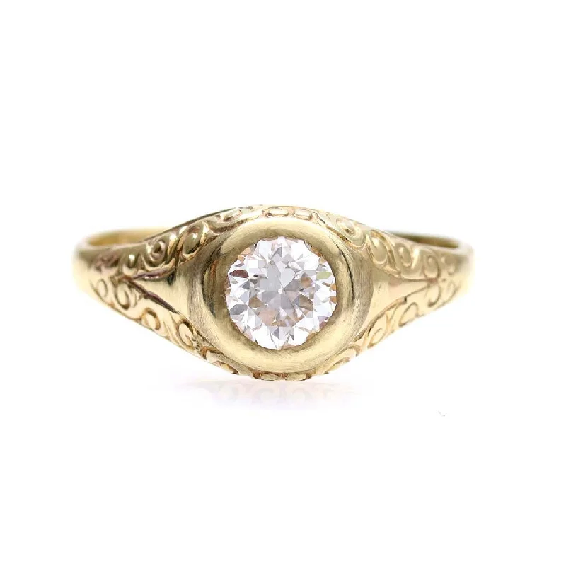 Men's Diamond Engagement Rings with Platinum Band and Halo Setting for a Luxury ProposalLate Victorian Engagement Ring #VR240927