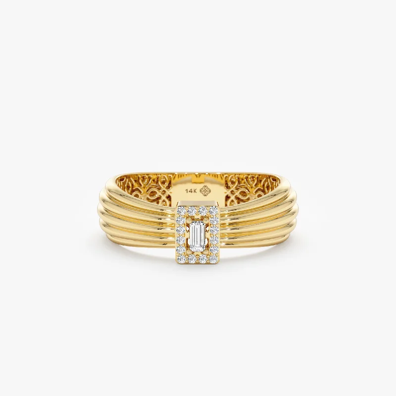 Men's Ruby Engagement Rings in Rose Gold with a Solitaire Design for a Romantic GestureBaguette Diamond Engagement Ring, Cassandra