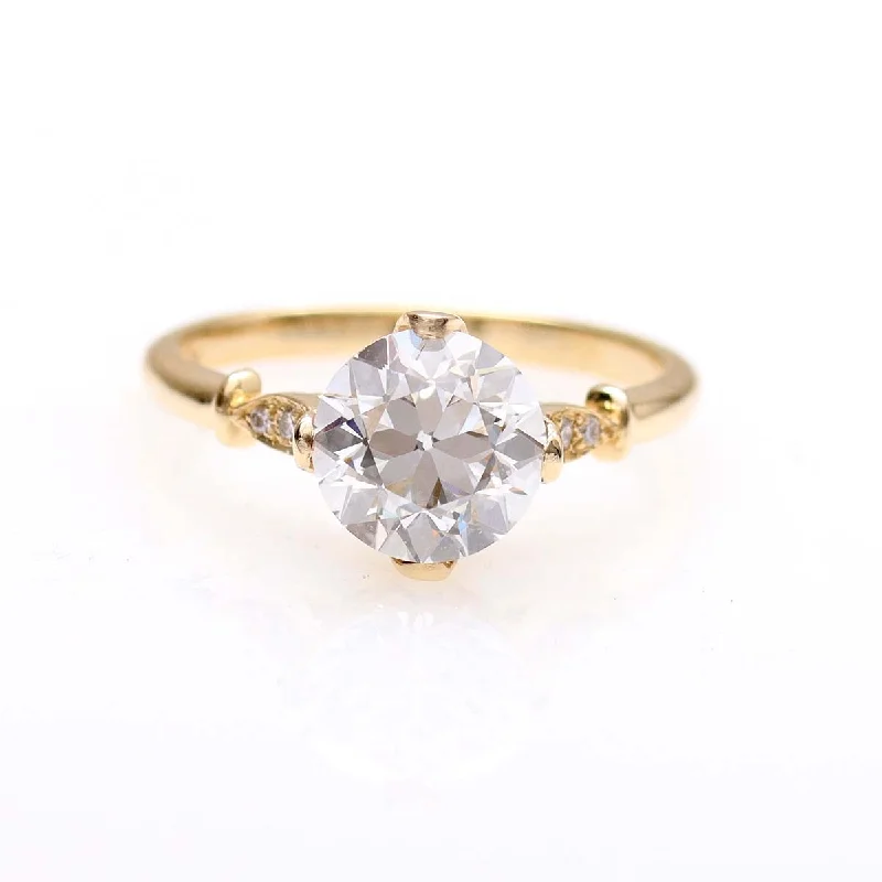 Men's Tourmaline Engagement Rings in 18K Two - Tone Gold with a Floral - Inspired SettingThe Zoë Edwardian Inspired Old European Cut Engagement Ring #3606-7