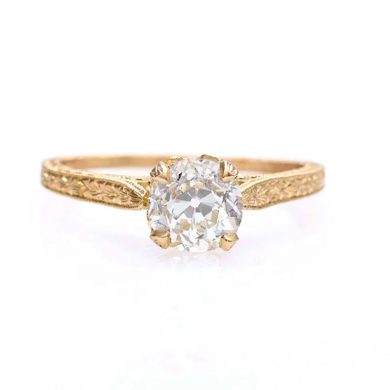 Men's Sapphire Engagement Rings in 18K White Gold with Pave Diamond AccentsReplica Edwardian Engagement Ring #2574HE-2