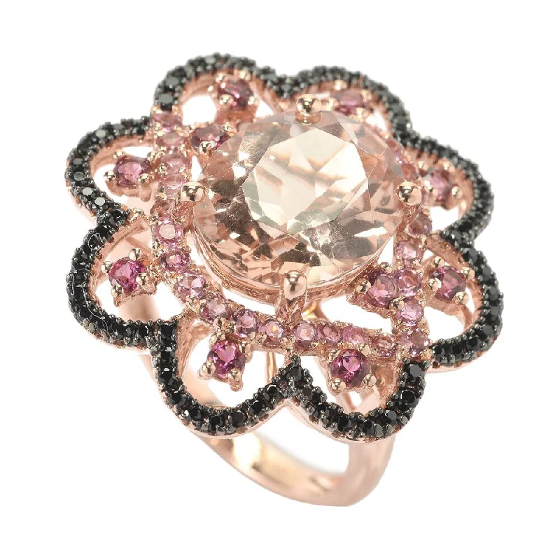 Moonstone Gemstone Rings in Silver - Plated Copper with a Celtic - Inspired Pattern for a Mystical Vibe14k Rose Gold Morganite Pink Tourmaline and Black Spinel Ring Moonstone Gemstone Rings in Silver - Plated Copper with a Celtic - Inspired Pattern for a Mystical Vibe14k Rose Gold Morganite Pink Tourmaline and Black Spinel Ring