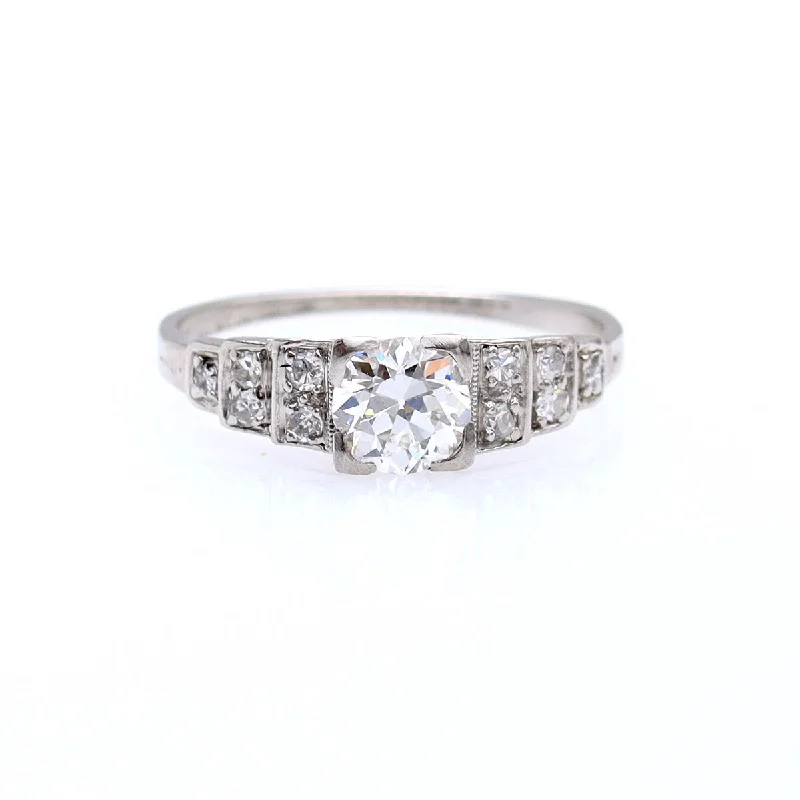 Men's Alexandrite Engagement Rings in Platinum with a Hidden Halo of DiamondsArt Déco Step Engagement Ring #VR241007-4