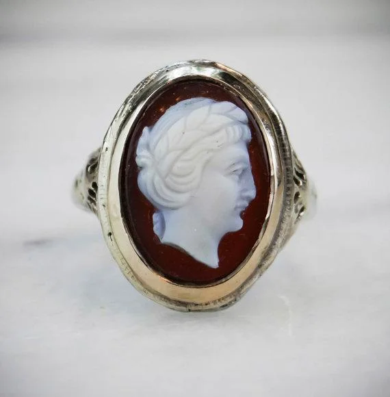 Topaz Gemstone Rings in 10K Gold with a Channel - Set Design for a Contemporary and Durable OptionArt Deco Filigree and Unique Stone Cameo Ring Topaz Gemstone Rings in 10K Gold with a Channel - Set Design for a Contemporary and Durable OptionArt Deco Filigree and Unique Stone Cameo Ring