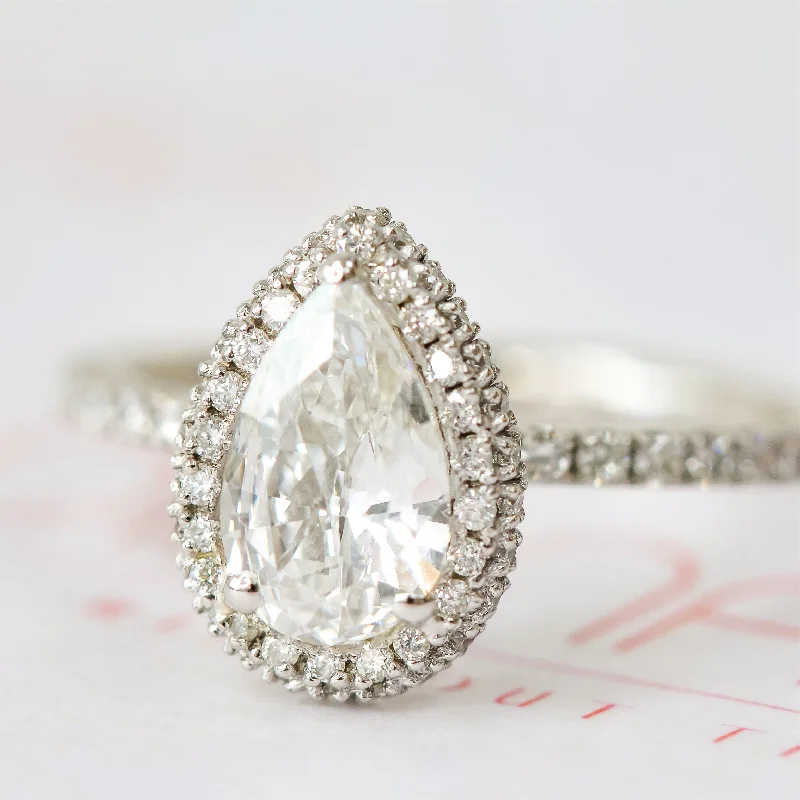Men's Topaz Engagement Rings in 10K Gold with a Channel - Set Diamond BandBukra Accent Diamonds Natural Pear  Diamond Engagement Ring
