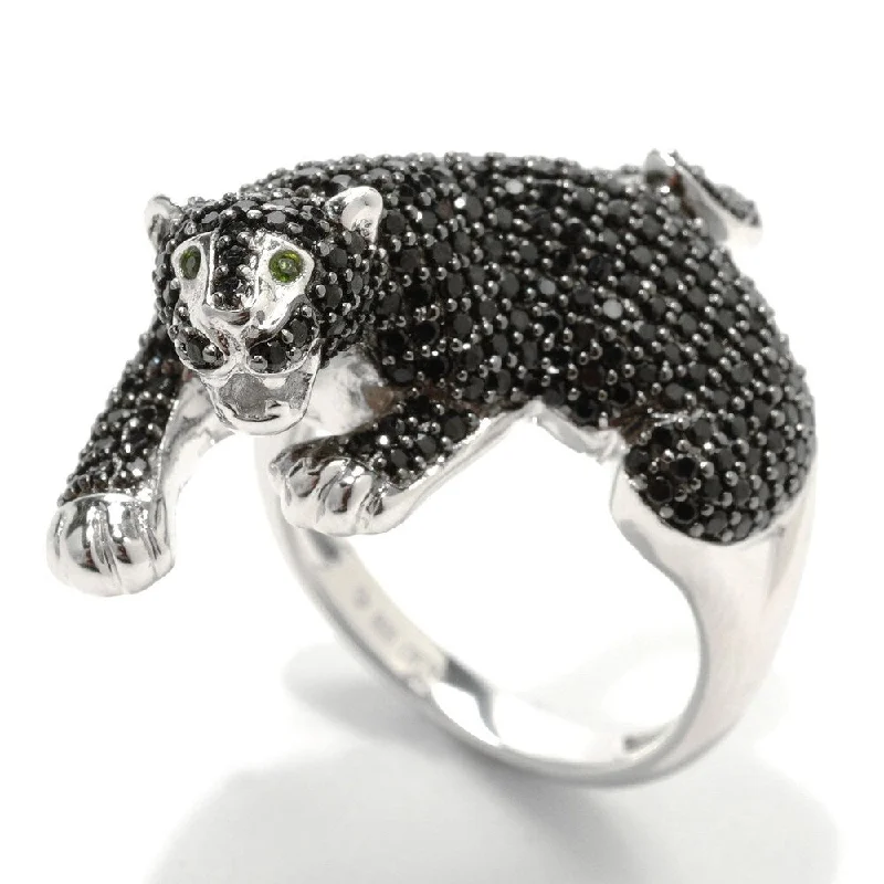 Moonstone Gemstone Rings in Silver - Plated Copper with a Celtic - Inspired Pattern for a Mystical VibeSterling Silver 1.82Ctw Black Spinel Panther Ring Moonstone Gemstone Rings in Silver - Plated Copper with a Celtic - Inspired Pattern for a Mystical VibeSterling Silver 1.82Ctw Black Spinel Panther Ring