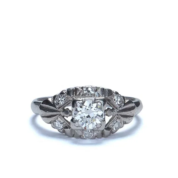 Men's Alexandrite Engagement Rings in Platinum with a Hidden Halo of DiamondsMidcentury Diamond Engagement Ring. #VR141028-08