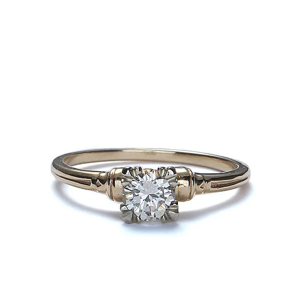 Men's Diamond Engagement Rings with Platinum Band and Halo Setting for a Luxury ProposalReplica 1940s solitaire engagement ring #3304-01