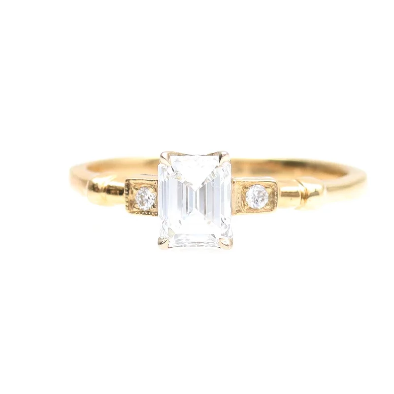 Men's Lapis Lazuli Engagement Rings in Sterling Silver with a Star - Shaped Stone SettingThe Esther Emerald Cut Diamond Engagement Ring #3611-1
