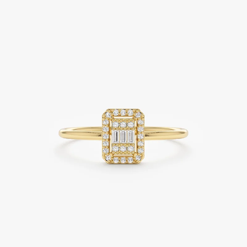 Men's Topaz Engagement Rings in 10K Gold with a Channel - Set Diamond BandBold Diamond Engagement Ring, Sarafina