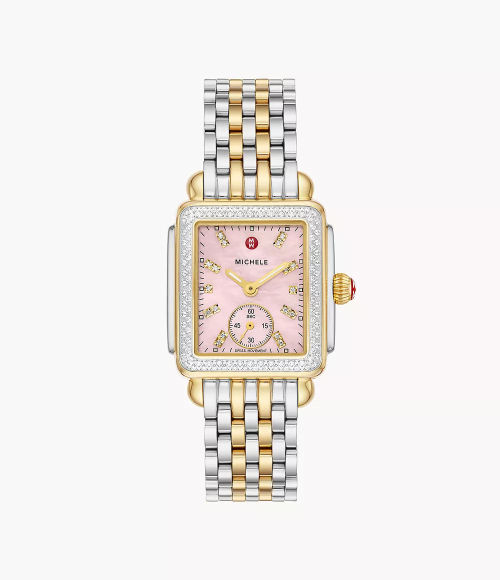 Men's Turquoise Engagement Rings in 925 Silver with a Southwestern - Inspired BandDeco Mid Two-Tone 18K Gold-Plated Diamond Watch MWW06V000129