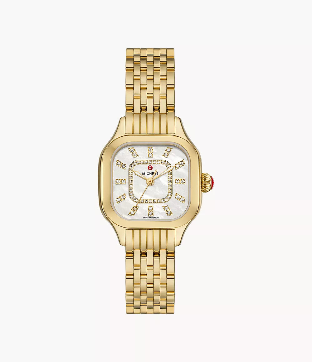 Men's Tanzanite Engagement Rings in Palladium with a Three - Stone ArrangementMeggie 18K Gold-Plated Diamond Dial Watch MWW33B000010