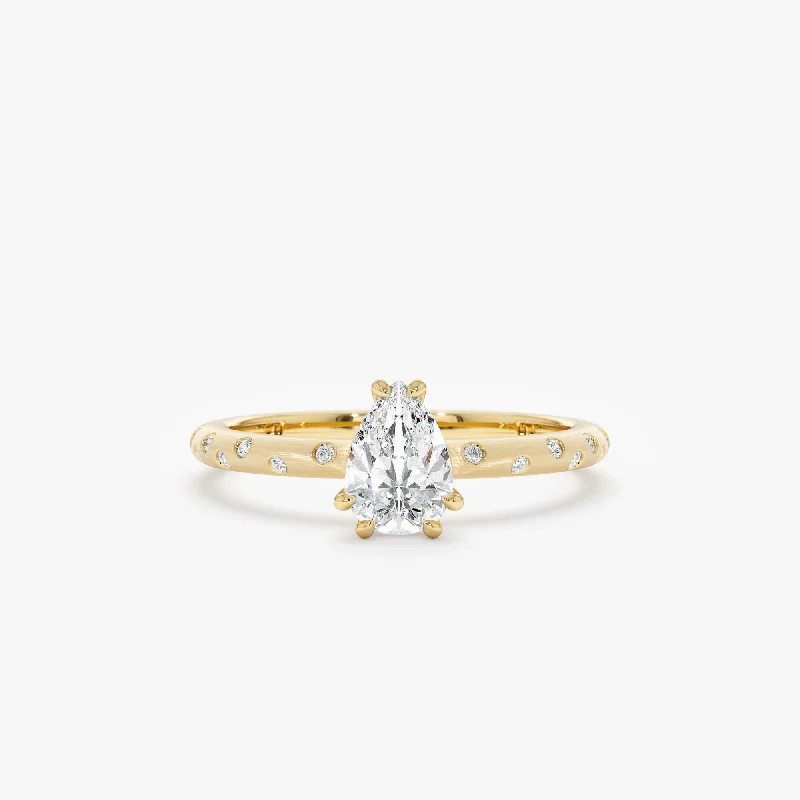 Men's Diamond Engagement Rings with Platinum Band and Halo Setting for a Luxury ProposalPear Diamond Flush Set Engagement Ring, Jaleah Men's Diamond Engagement Rings with Platinum Band and Halo Setting for a Luxury ProposalPear Diamond Flush Set Engagement Ring, Jaleah